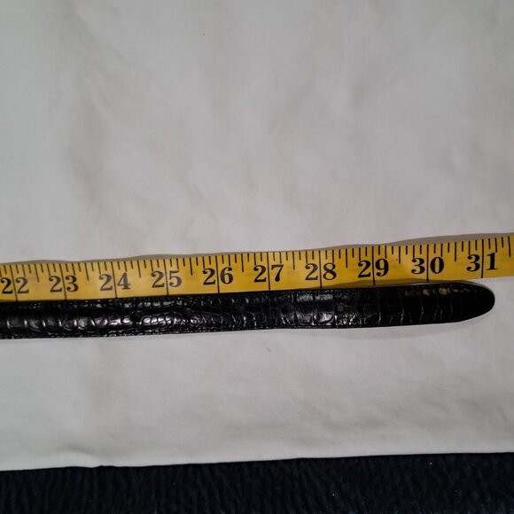 Brighton Black Leather Belt Silver Tone Metal S/28" B3103 - Picture 5 of 5